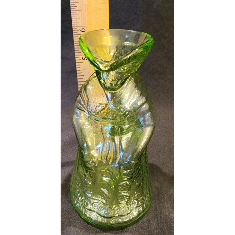 Kanawha Art Glass Colonial Lady Woman Lime Green Presse Glass Toby Syrup… - Picture 7 of 7